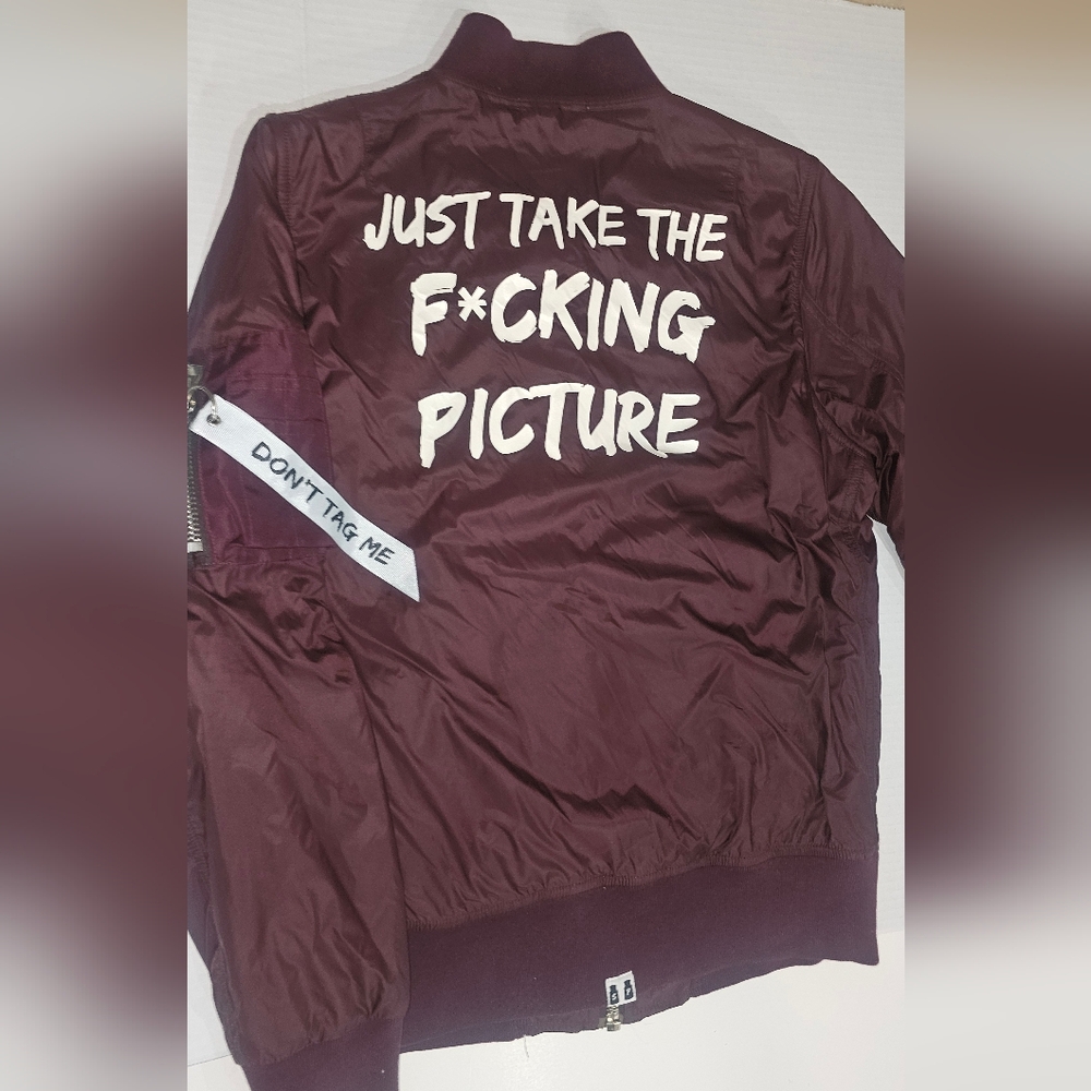 Salty Pun Maroon Graphic Bomber Jacket Unisex